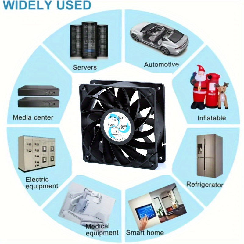 High Performance DC Boost Cooling Fan, Brushless Motor, Suitable for Electronic Devices, 12V/24V Power Supply