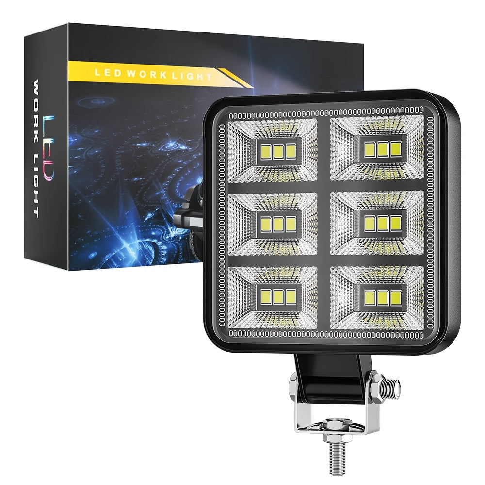 1pc 3-Inch Square LED Service Light, Multi-Function Work Light (DC9-36V, 2835SMD, 18LED, 12W, 1200LM, 6500K), Compatible with Volkswagen, BMW, Chevrolet, Toyota, Ford, Tesla, Honda, Nissan, Peugeot, Renault, Mercedes-Benz, Audi