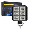 1pc 3-Inch Square LED Service Light, Multi-Function Work Light (DC9-36V, 2835SMD, 18LED, 12W, 1200LM, 6500K), Compatible with Volkswagen, BMW, Chevrolet, Toyota, Ford, Tesla, Honda, Nissan, Peugeot, Renault, Mercedes-Benz, Audi