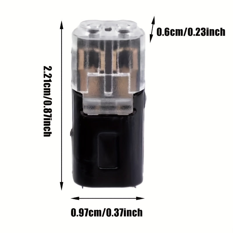 10/20/50pcs Wire Insertion Connector with Lock Catch - Pluggable LED Wire Connector, 2-Pin 2-Way Wire Connector, AWG 18-22, No Wire Stripping Required