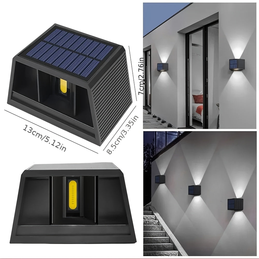 Solar Outdoor Wall Light, Automatically Turns On at Dusk, Wide Angle Outdoor Lighting, Suitable for Garden, Patio, Driveway, Walkway – Modern Solar Wall Light