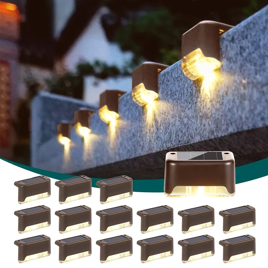 32/16/8 Pack Solar Outdoor Light, LED Solar Ground Insert Light, Solar Step Light, IP44 Waterproof, Courtyard Decorative Light, Solar Fence Light for Stairs, Steps, Railings, Courtyard, Patio and Walkways (Warm White)