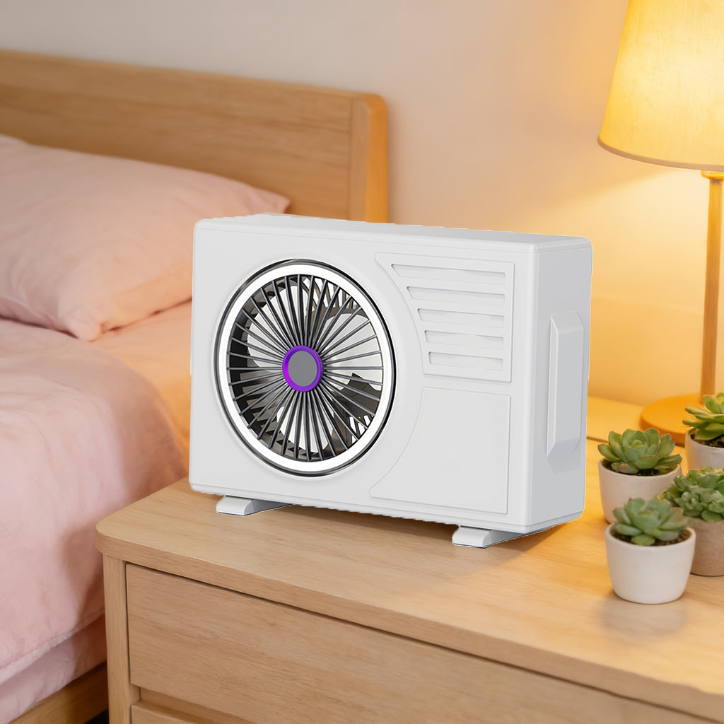 Portable Desktop Cooling Fan, Desktop Air Circulation Fan, 5 Speed Levels, USB Type-C Rechargeable, Quiet Personal Fan for Home, Office, Bedroom and Outdoor Use