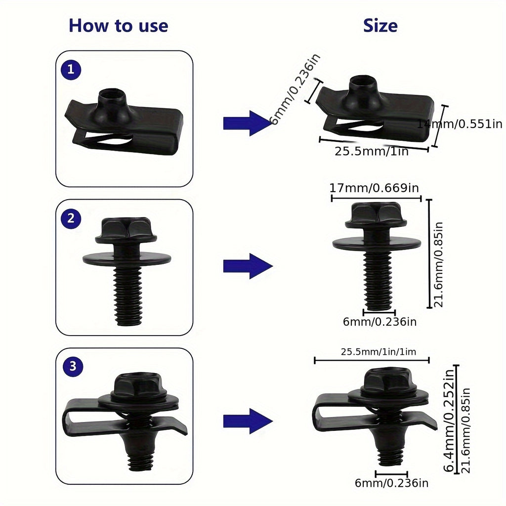 1000-Piece Car Retainer Clip Assortment Kit – Durable ABS Auto Fasteners for Push-Type Edge, Bumper & Rivet Installation