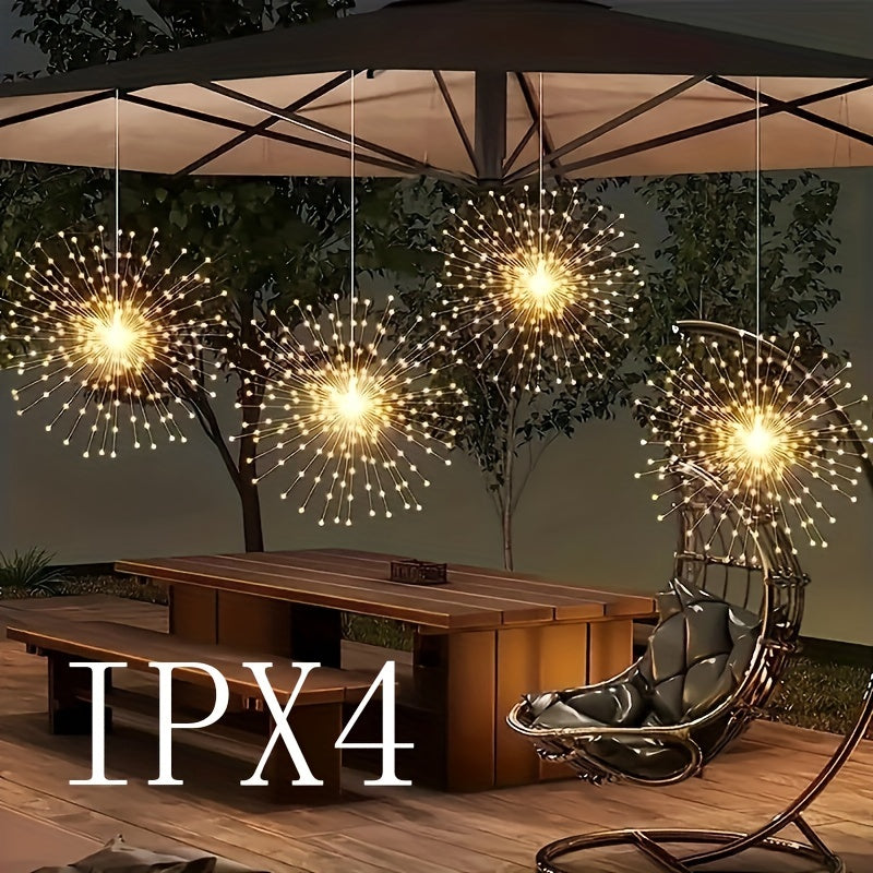 180-360LED USB插电烟花串灯, IPX4圣诞装饰庭院灯，室外灯带