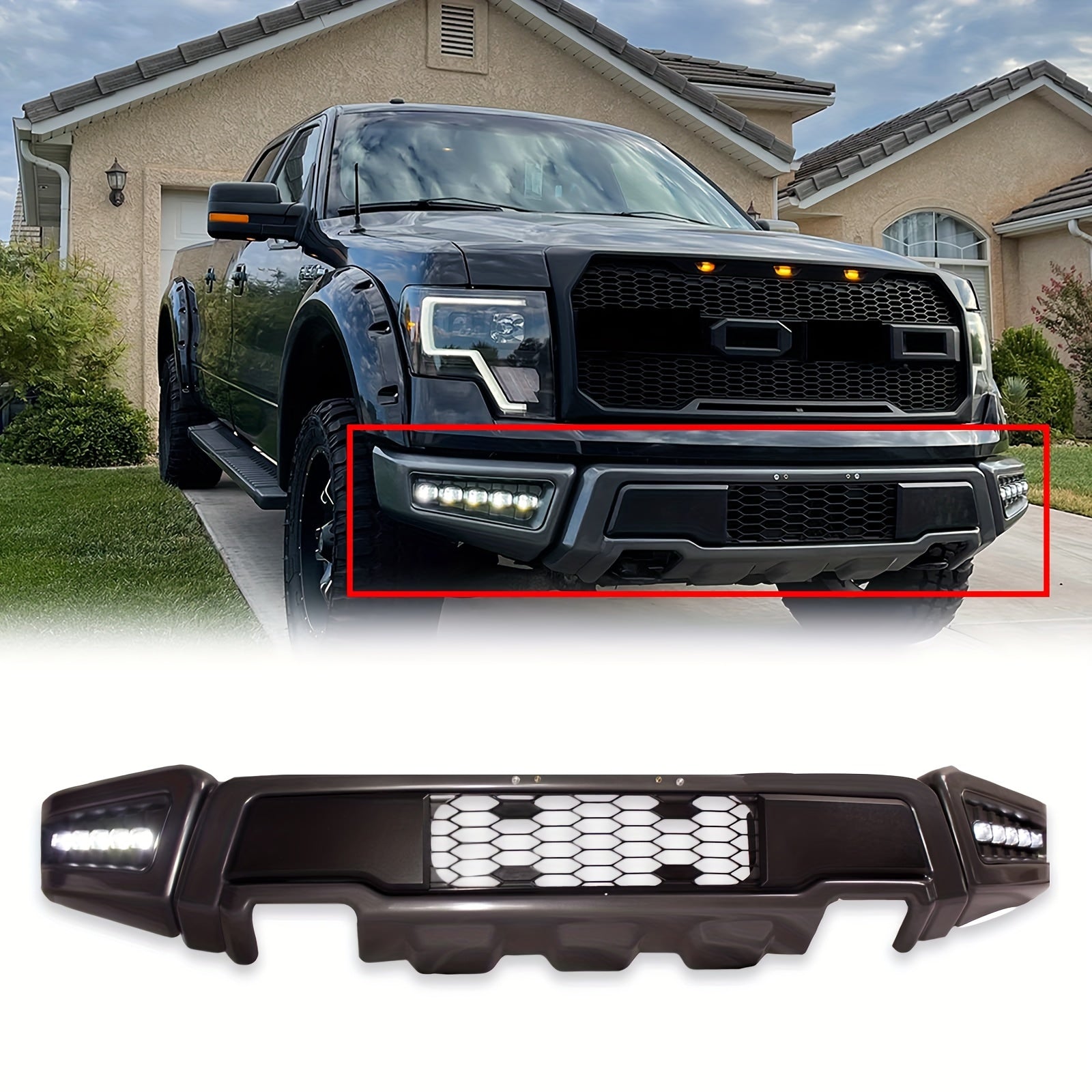 Front Bumper for Ford F150 2009-2014 & 2015-2017 (Charcoal Gray)