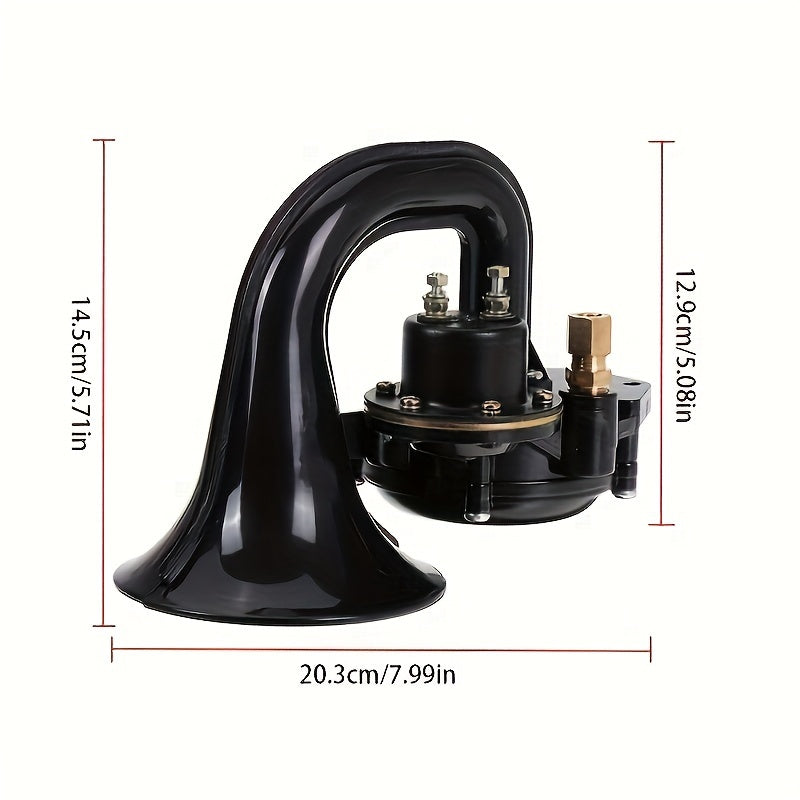 Drimore Super Loud Black Snail Air Horn for Trucks, Cars & Motorcycles - 12V/24V Electric Horn, Matte Finish, ABS & Metal Construction, 135dB Sound Level, Universal Fit for All Vehicles, Vehicle Air Horn