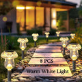 8-Pack Solar Mushroom Light | Color Changing & Warm White LED Small Path Light, Suitable for Garden, Lawn, Courtyard, Landscape, Walkway, Pathway and Backyard Decoration, IP44 Waterproof Rating, Solar Charging, Semi-Flush Mount Installation