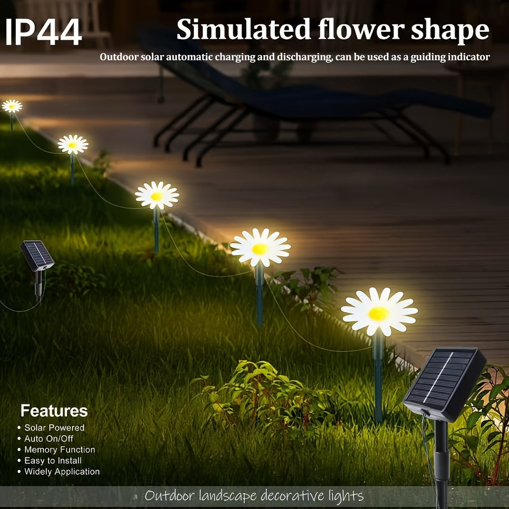 1 Set of 20 LED Solar Flower Lights, 8-Mode Outdoor Decorative Light, IP44 Waterproof, Suitable for Home, Wedding, Holiday and Party - Powered by Solar Lithium Battery, Outdoor Lighting | Flower Decoration | Solar Courtyard Light