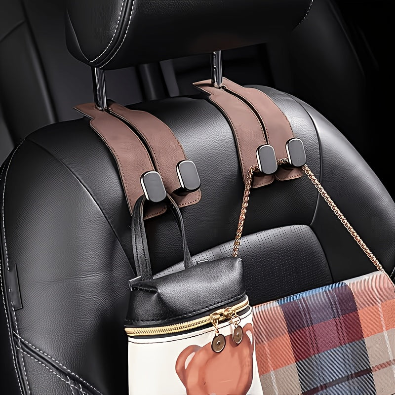 Car Rear Cover with Hidden Metal Hook Design - Synthetic Leather Material, Compatible with Multiple Vehicle Models  fr