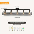 Five-light black dining room lighting fixture, farmhouse style ceiling light, industrial style kitchen light, ceiling light suitable for living room, bedroom, cafe