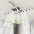 Modern LED Ceiling Fan with Light and Remote Control, Black Sputnik Semi-Flush Mount Ceiling Fan, Modern Chandelier Lighting Fixture for Bedroom Living Room Dining Room Kitchen Office