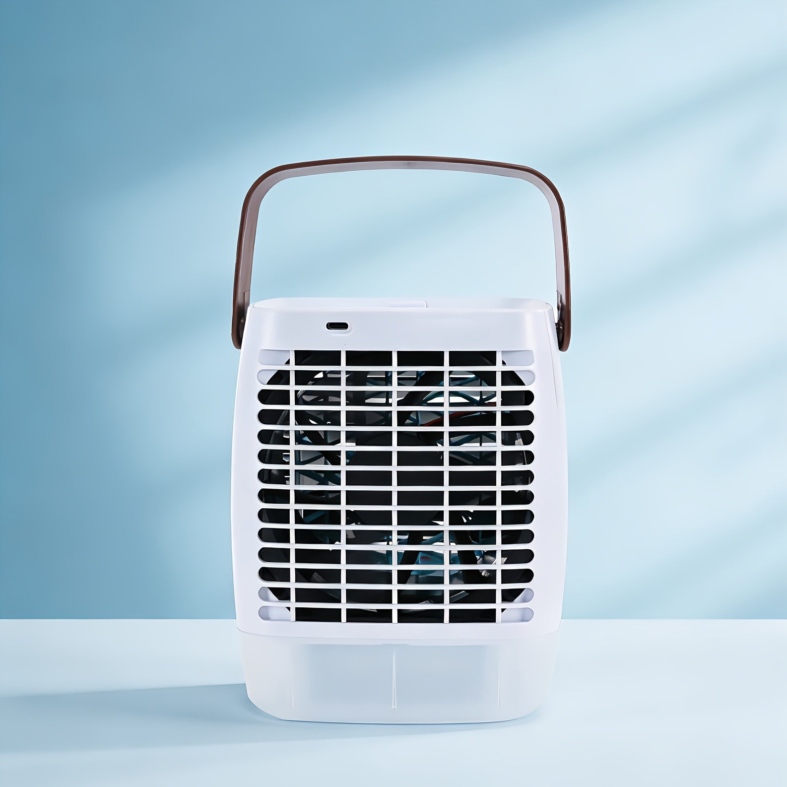 Portable Mini Desktop Mist Air Cooler, 7 Color Night Light Rechargeable Small Cooling Fan, 4 Speed 16.91oz Water Tank Quiet Desktop Fan, Type-C Charging for Home Office Bedroom