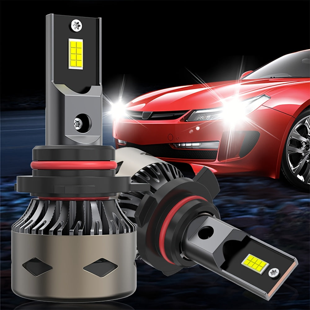 2 Plug-and-Play Car Headlights, Compatible Models: 9005/HB3-B039/H4/H7/H1/H4/9003/HB2/H11/H18/H16/9006/9012, 6500K Color Temperature, 360° Beam Angle, 25000 Lumens 200W, 600% Brightness Increase