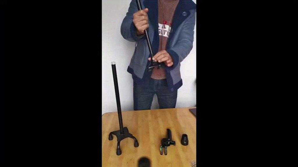四脚拐杖带灯，防滑拐杖，多功能，可伸缩调节高度，铝合金材质，登山杖