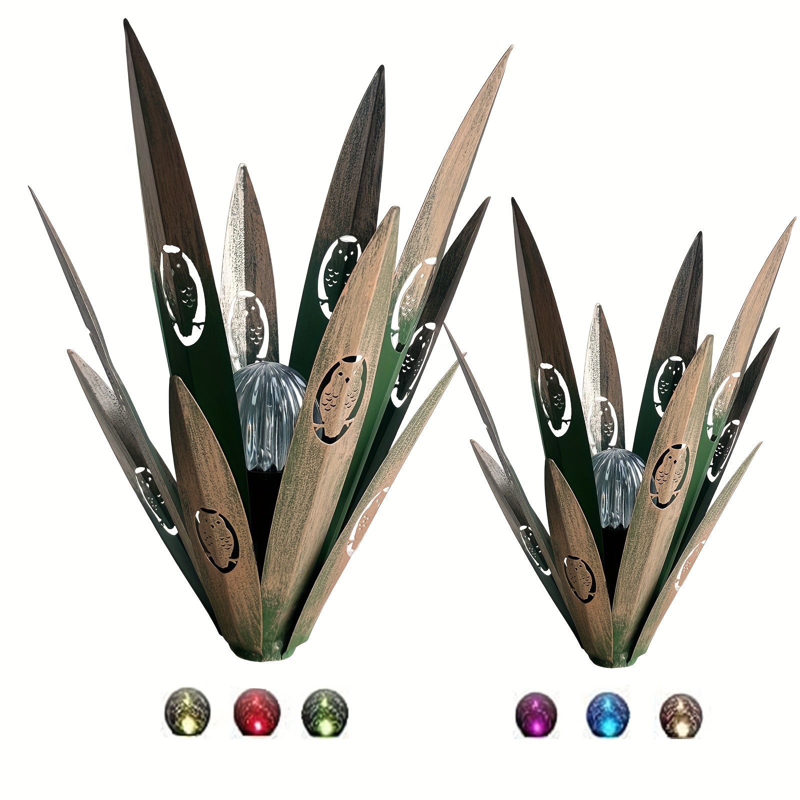 Outdoor Metal Fairy Grass Solar Light Set, 2-Piece, Suitable for Plants and Home Decoration, Perfect for Courtyard and Autumn Outdoor Decoration, Includes One Large Light and One Small Light, Suitable for Lawn Decoration