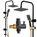 Premium Shower System - 8.0" Overhead Rain Shower Head & Handheld Shower with Height-Adjustable Slide Bar, Sturdy Rail & 60.0" Hose, 3 Shower Functions, Non-Wi-Fi