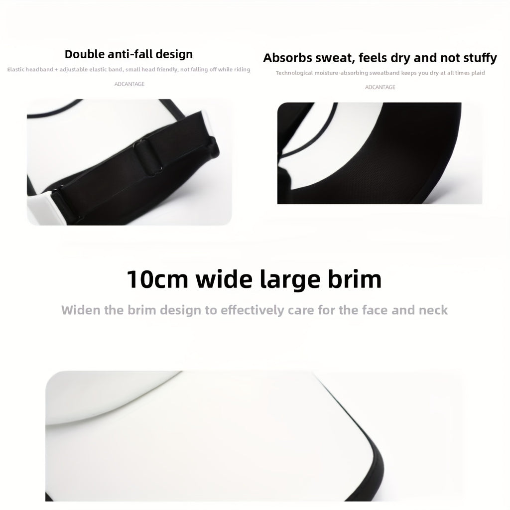 Women's Exclusive Solar + USB Dual Charging Empty Top Fan Hat | Built-in 650mAh Battery, 8-10 Hours Long Battery Life, Stylish UV Protection Sun Hat, Must-Have for Outdoor Travel, Tennis and Hiking