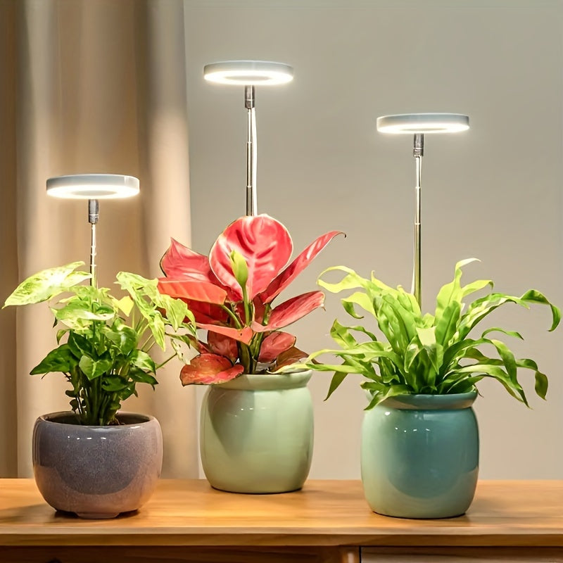 1/2/3/4-Pack Full Spectrum LED Plant Grow Light, 4 Dimmable Brightness Levels, Timing & Height Adjustable, USB Powered, Healthy Grow Lighting for Indoor Plants, Perfect Christmas Gift