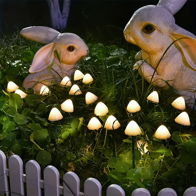 Outdoor Solar Mushroom Light Garden Decoration, Mushroom Shape, 8 LED Lighting Options, Plastic Material, Space Theme, Rechargeable Nickel Battery, No Remote Control - Warm White Light, 2026 New Mushroom Light
