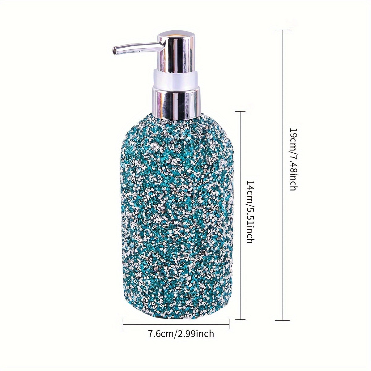 500ml Diamond-Inlaid Bubble Press Soap Dispenser - Refillable Shampoo, Body Wash & Lotion Bottle - Elegant Bathroom Accessory