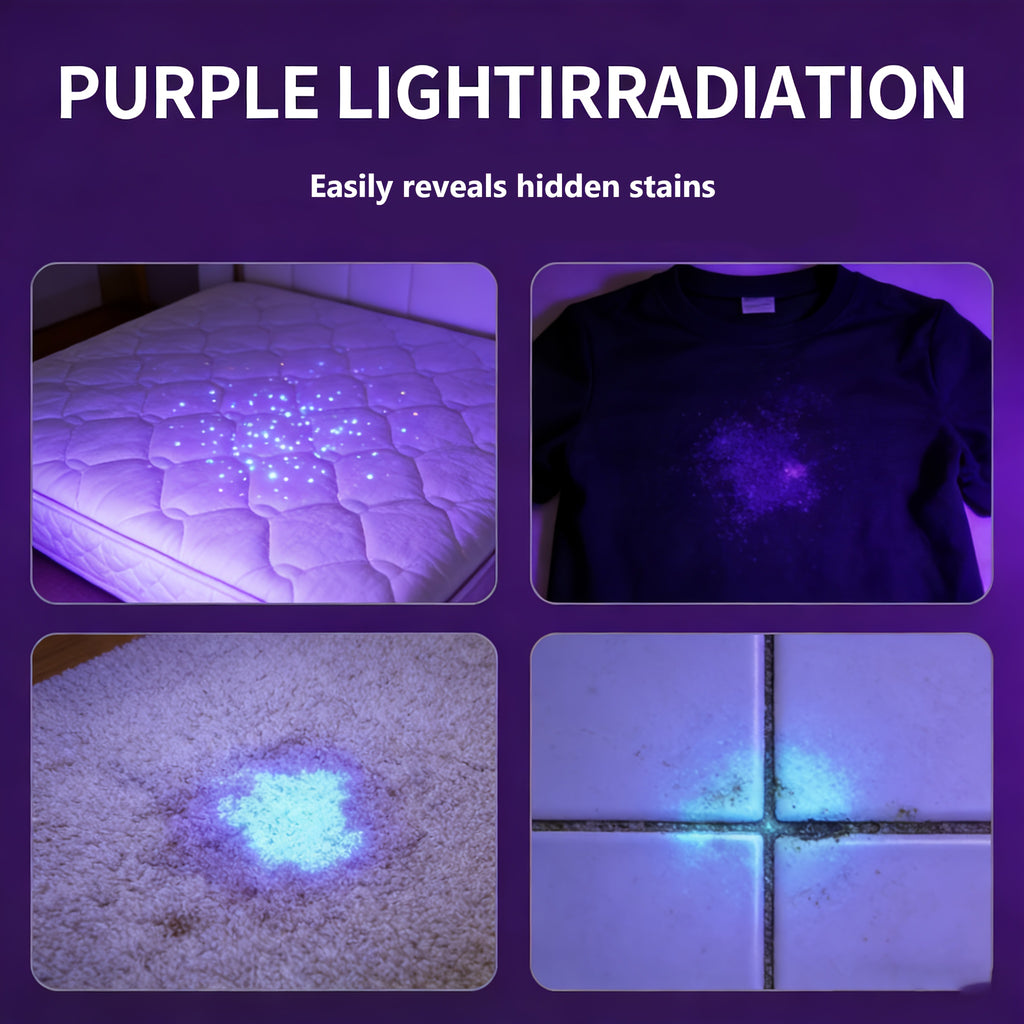 2-Pack Smiling Shark Rechargeable UV Flashlight | Xpe+395nm Purple Light, Retractable Focus Zoomable Flashlight, Detects Hidden Stains & Pet Soils, Lightweight & Portable, Built-in Lithium Battery, Long-Lasting, Ideal for Camping, Work & Travel