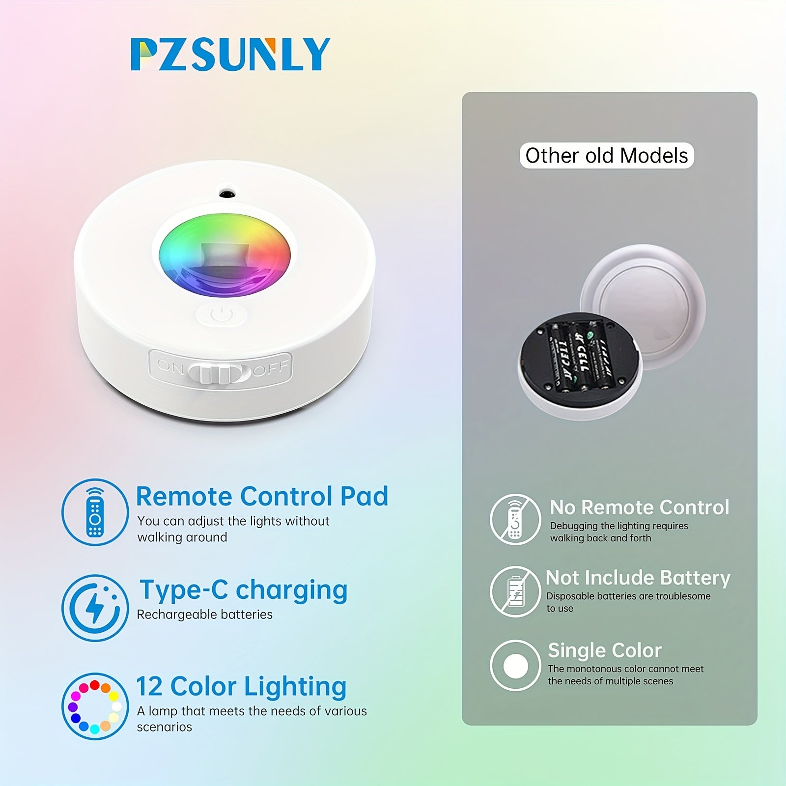 PZSUNLY 6-pack 12-in-1 color changing LED light, outdoor waterproof solar spotlight, suitable for courtyard garden landscape decorative lighting