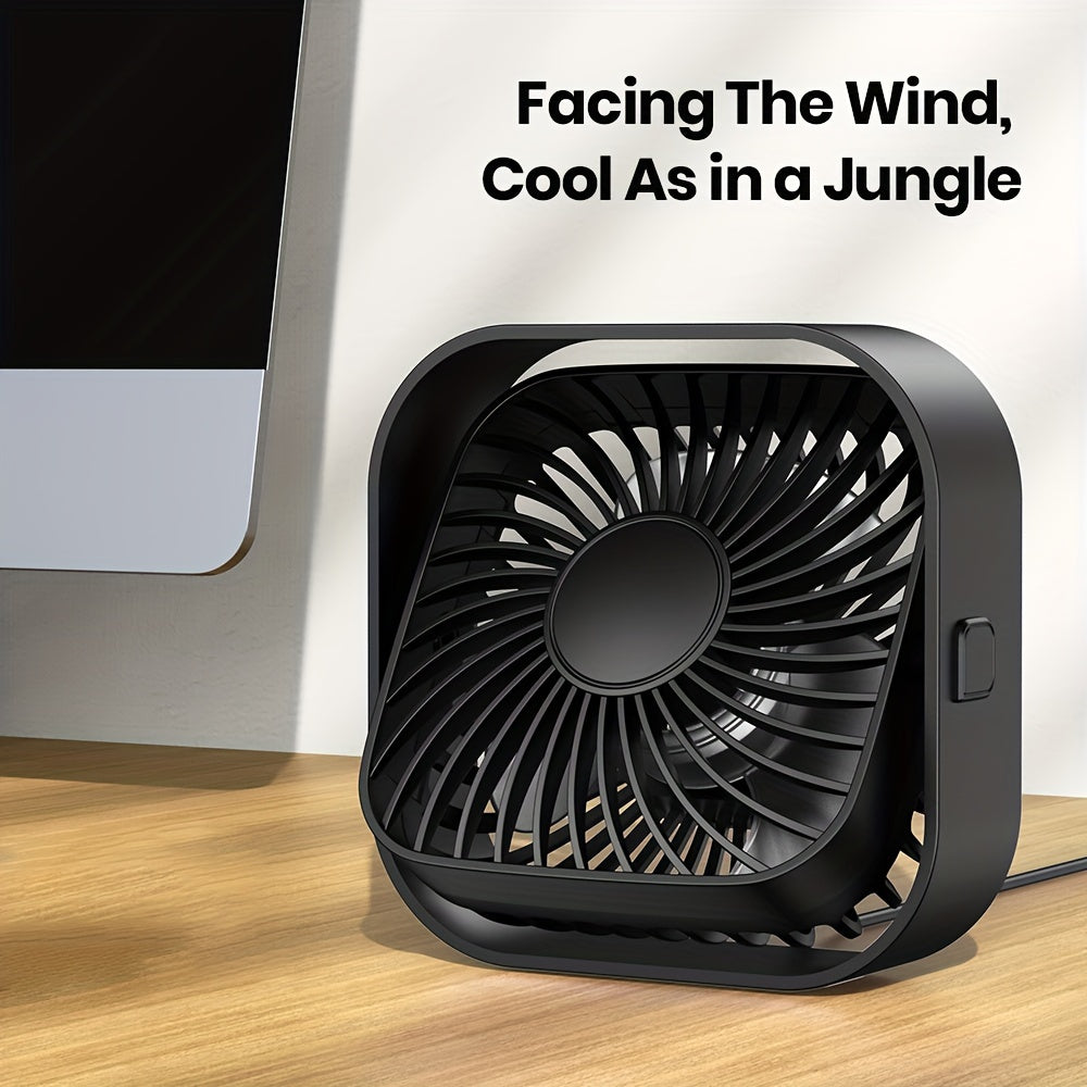 RV Fan, TOPK K51 Mini USB Desk Fan, Premium Brushless Motor, Quiet Operation, High Airflow, Elegant Design, Perfect for Bedroom or Personal Use on Small Tables