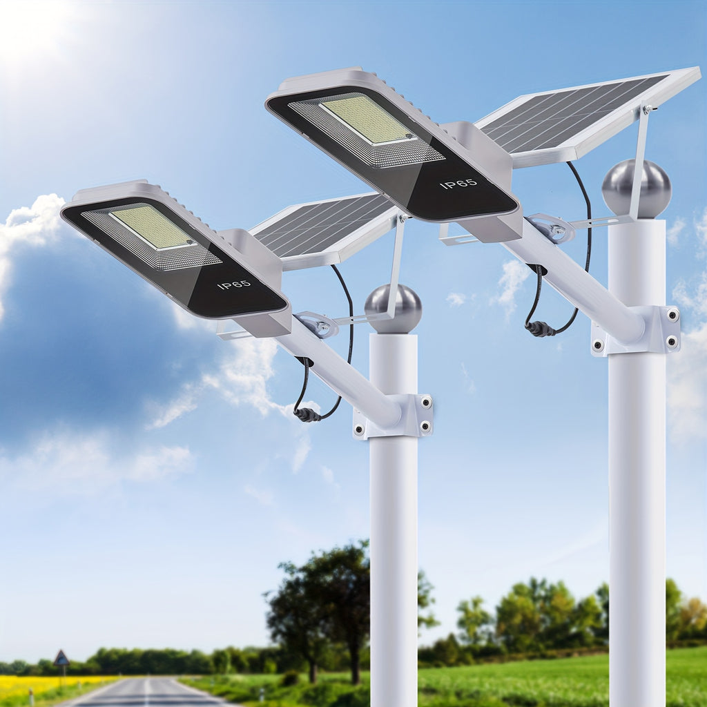 Solar Street Light Outdoor, Dusk-to-Dawn Solar Parking Lot Light with Light Sensor Mode, Solar Light for Outdoor, Backyard, Garage, Barn, Garden, 4/2/1 Pack