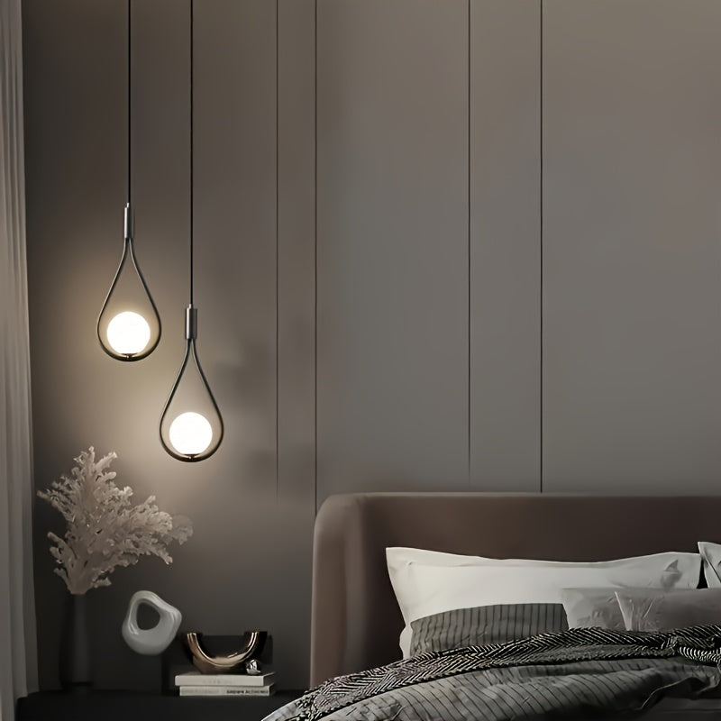 Modern Minimalist Metal Pendant Light, Semi-Flush Mount Ceiling Light with Lampshade, Polished Finish, Switch Control, Suitable for Living Room, Bedroom, Hallway