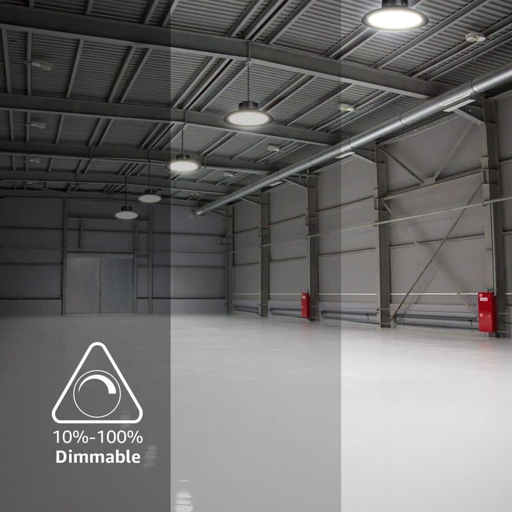 MTC 100W UFO High Bay LED Shop Light, 14500LM 250W Metal Halide Equivalent Commercial Lighting, with Hanging Hook, 5000K IP65 Waterproof, LED Shop Light, Suitable for Warehouse, Garage, Barn, Workshop