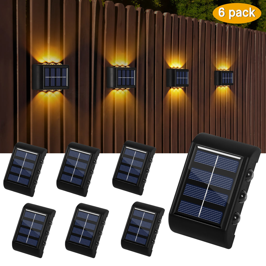 Buy 6 Pieces 6 LED Solar Wall Light - Warm Light Outdoor Lighting
