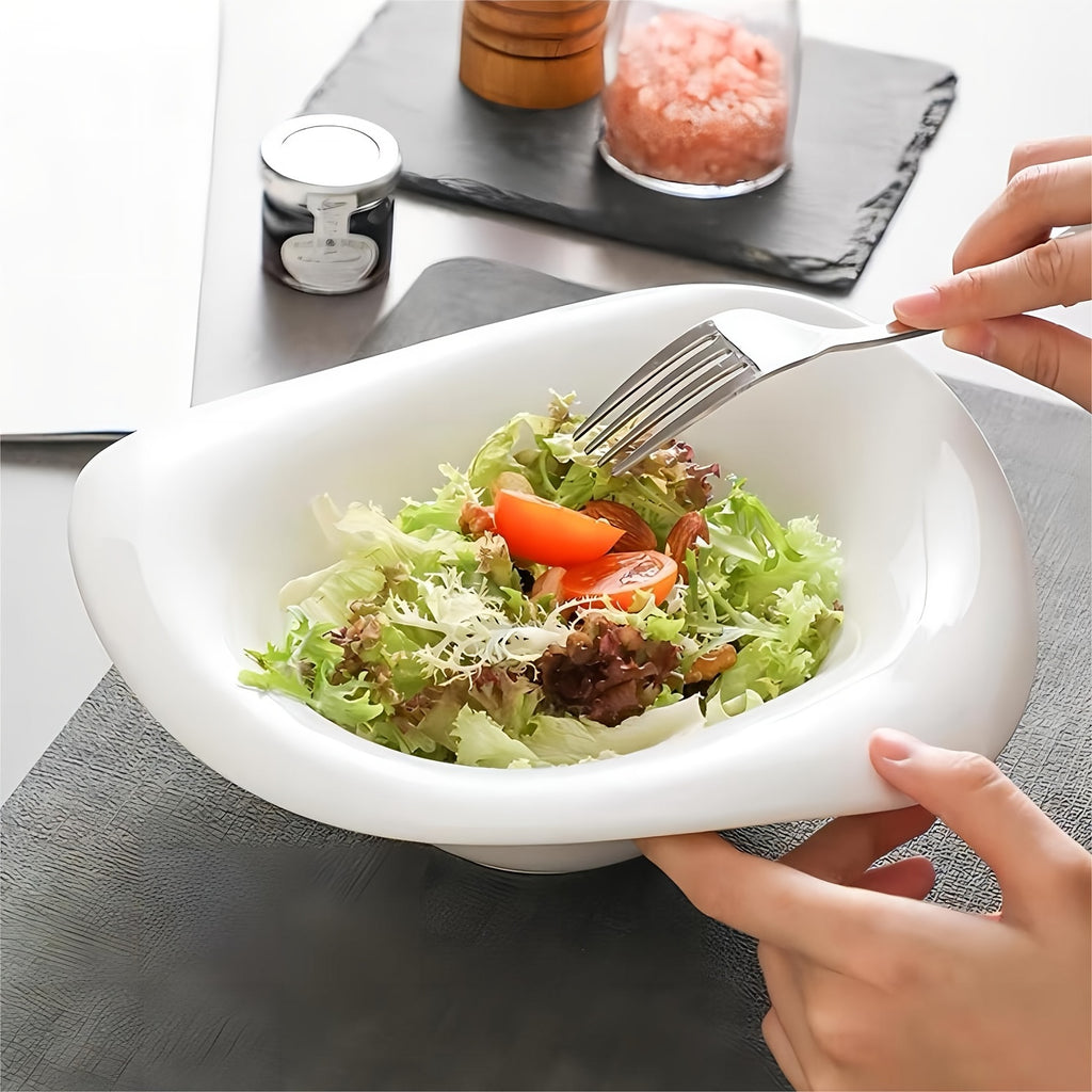 1 Ceramic Petal Bowl, Salad Bowl, Pasta Bowl, Breakfast Cereal & Milk Bowl, Smoothie Bowl, Dessert Bowl – Perfect for Hotels, Restaurants & Home Use – Great for Salad, Soup, Dinner, Side Dishes, Noodles & Pasta