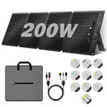 200W/100W行動式太陽能板，可摺疊太陽能毯，ETFE單面20V單晶高功率，十年耐用，轉換效率高達23%，適用於戶外探險、船舶、露營、房車、便攜電源站、太陽能發電機、應急備用電池供電，本地倉庫聖誕特惠