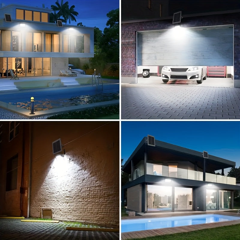 Outdoor Lighting, Solar Light, Decorative Light, Floodlight, Exterior Wall Light, Halloween Decoration, Two Lights, One Solar Panel, Suitable for Holiday Decoration, Christmas, Outdoor Lighting, Shed, Garden, Garage, Pathway, Lawn, Courtyard