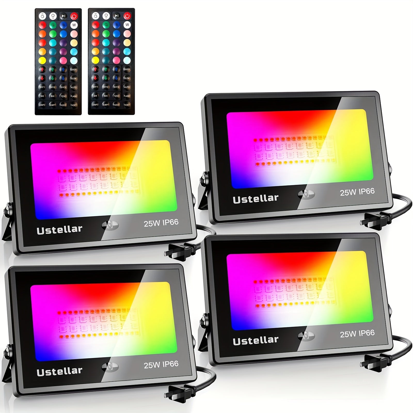 25W RGB Color Changing LED Flood Light, Indoor Outdoor, Halloween Party, Outdoor Landscape, Lighting, Light Pole, Wall Light, LED Stage Light, 1/2/4/6-Pack