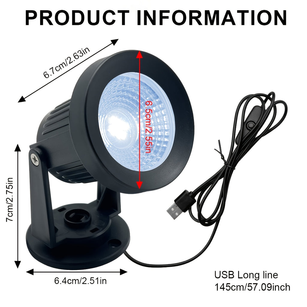 LED indoor spotlight, USB ceiling spot light, adjustable lamp direction, 6000K high light indoor decorative lighting for plants, pictures, artworks