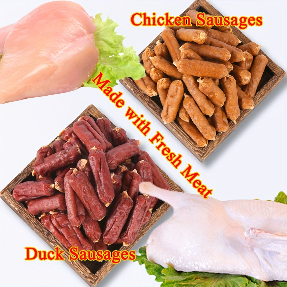 【狗狗專用】嫩雞鴨肉香腸 - 適合小型、中型和大型犬 - 由新鮮肉和高蛋白營養成分製成，適合正向訓練的零食