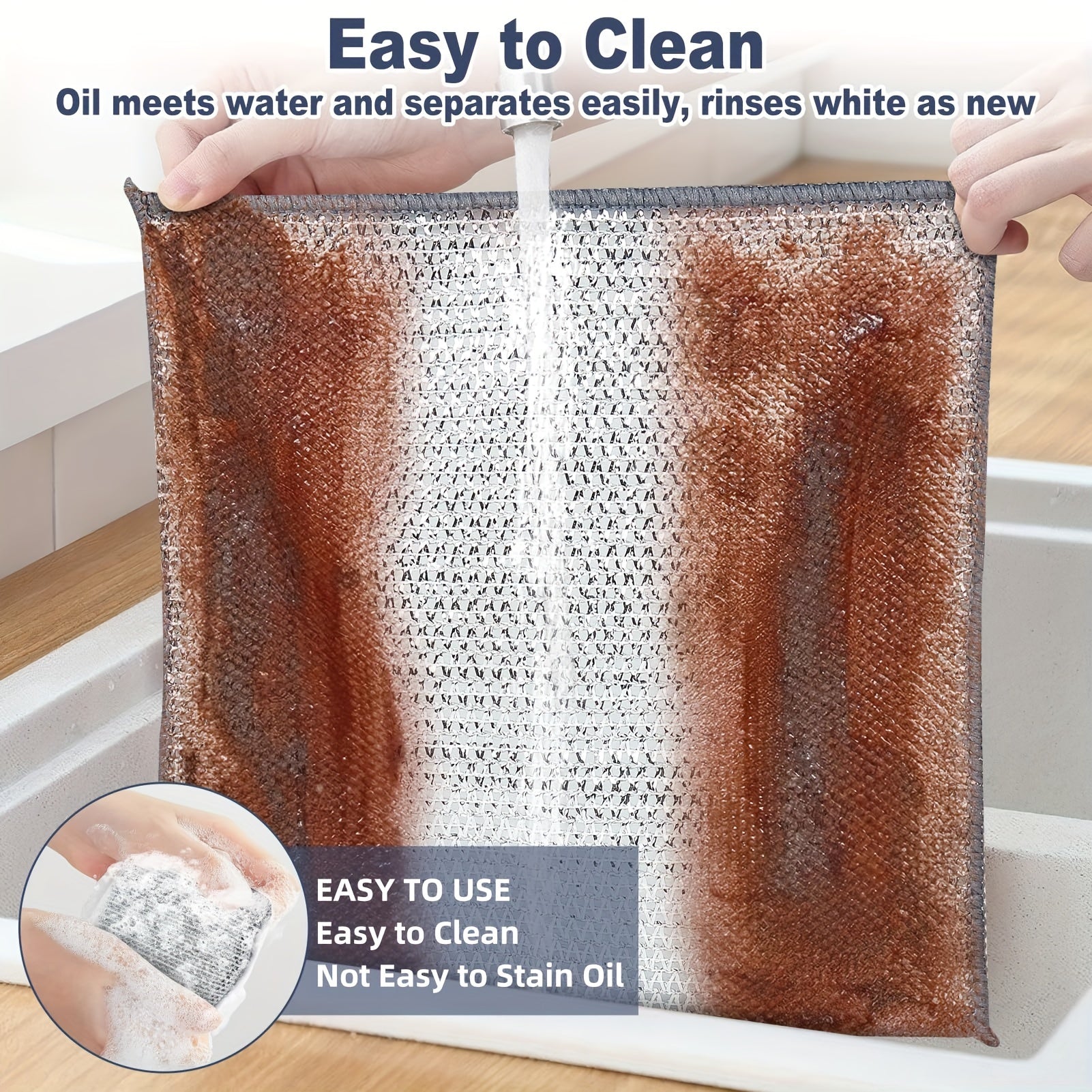 3/5/7Pcs Steel Wire Mesh Dishcloth, Metal Scouring Pad, Steel Wool Alternative, Household Cleaning Cloth, Oil-proof Mesh Rag, Kitchen Stove and Cookware Cleaning Tool, Essential Kitchen Supplies