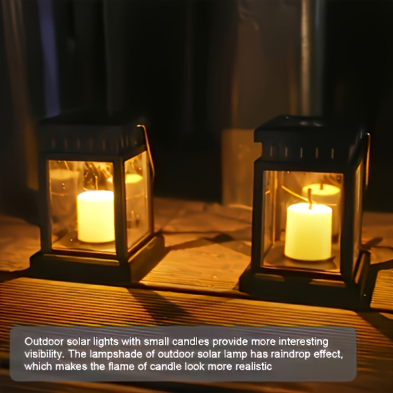 Solar Outdoor Table Lamp, LED Flickering Flameless Candle Effect, Garden Hanging Decorative Light, Perfect for Dining Table, Courtyard, Lawn and Outdoor Party Decoration