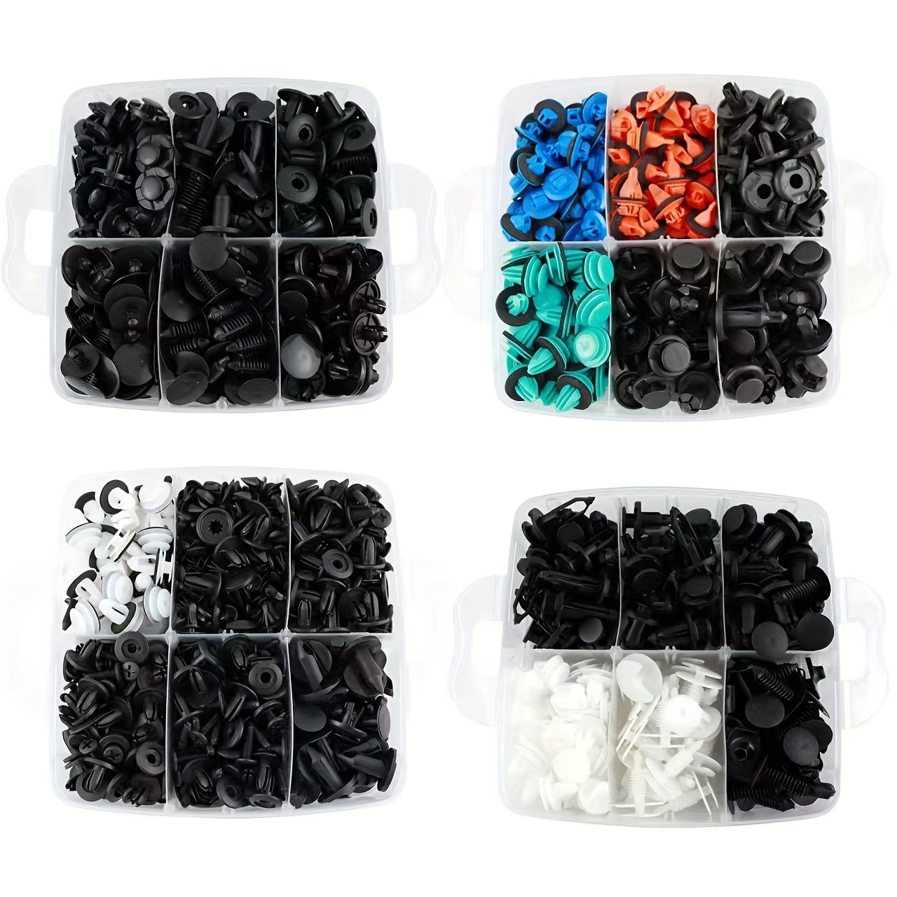 1000-Piece Car Retainer Clip Assortment Kit – Durable ABS Auto Fasteners for Push-Type Edge, Bumper & Rivet Installation