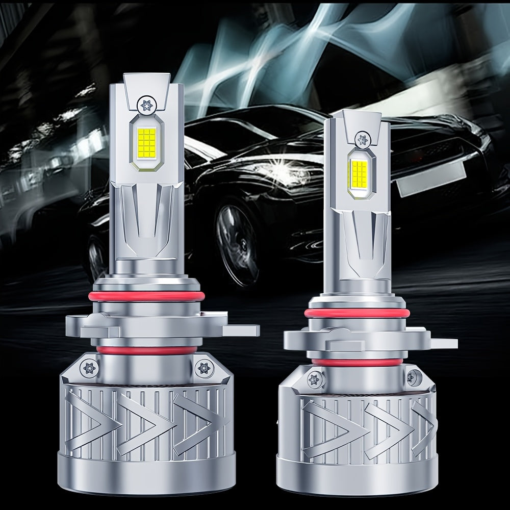 2-Pack LED Car Headlights - 280W Power, 60,000 Lumens Brightness, 6500K Color Temperature, 360° Beam, High/Low Beam Switching, 300m Illumination Distance, Turbo Fan Design, CANBUS Error-Free