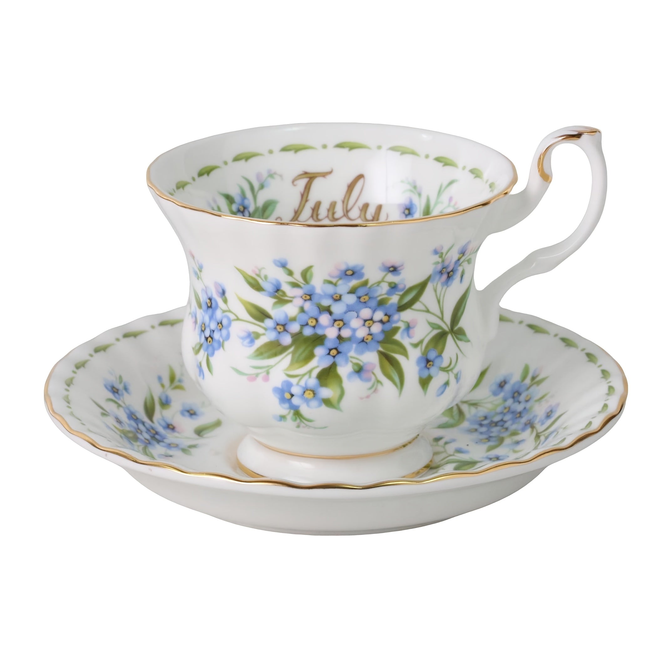 1pc Elegant Twelve Months Flower Tea Cup & Saucer, 6oz Vintage Bone China Coffee Cup & Saucer, Easy to Clean – Perfect for Afternoon Tea Parties, Birthday Parties, Birthday Gifts, Valentine‘s Day Gifts