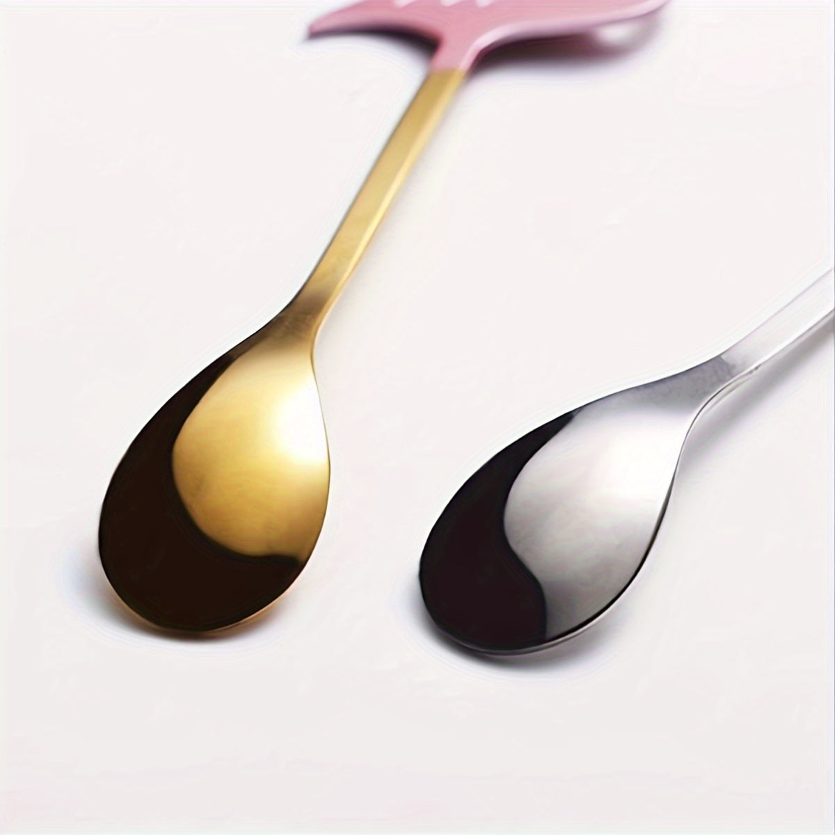 2 Flamingo Spoons, 5.1 Inches, Animal Spoon, Stainless Steel Dessert & Coffee Stirring Spoon, Tea Spoon, Tableware, Kitchen Accessory