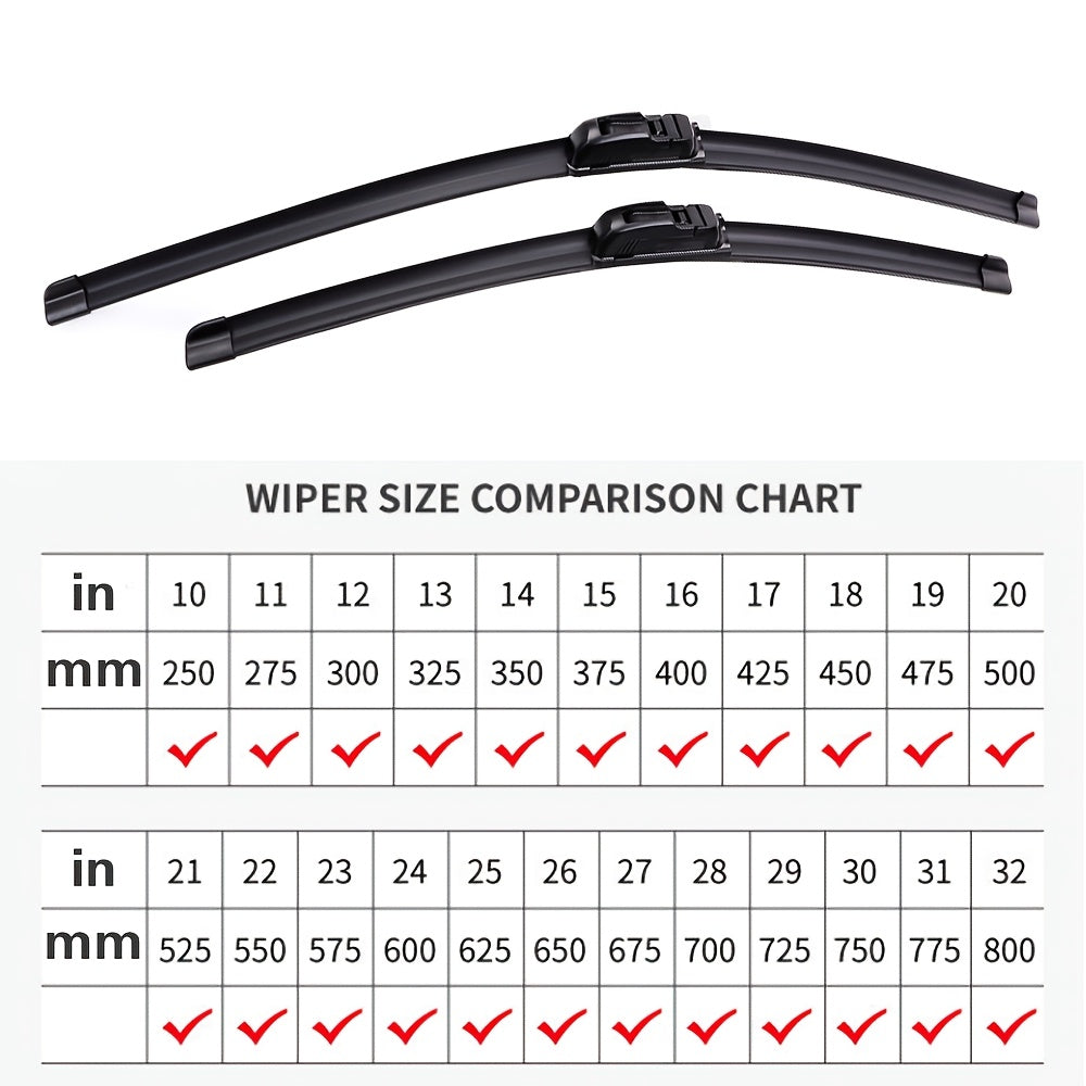 [High Quality, Silent] Premium Car Wiper Blades, Compatible with All U-Type Wiper Blades, Durable Replacement Parts, Enhanced Visibility