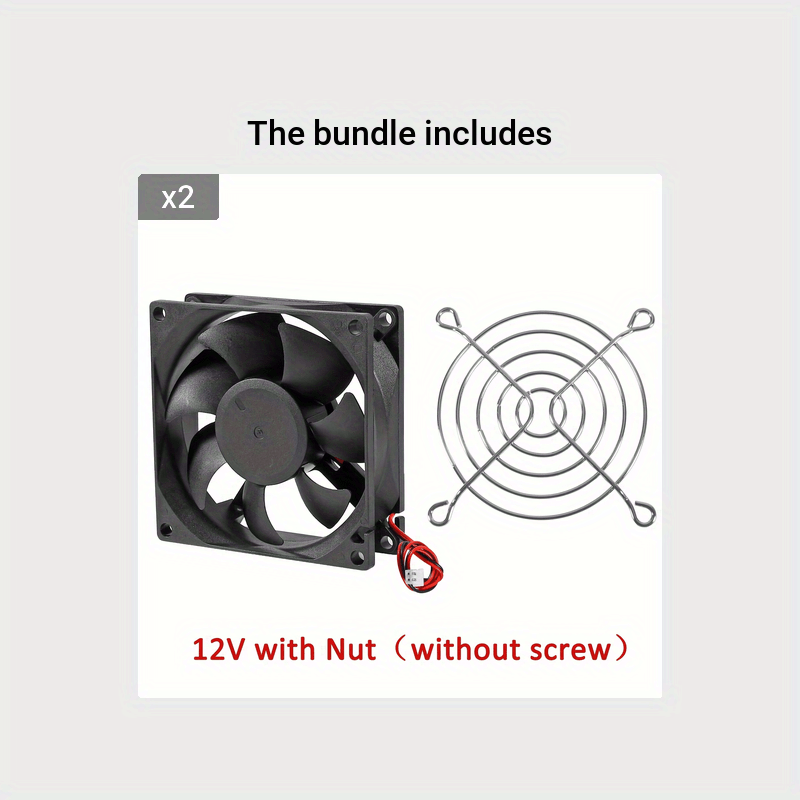 80x80x25mm DC 5V 12V 24V Brushless Cooling Fan, 2-Pin High Performance Ultra Quiet 8025 Fan for PC Case and Amplifier