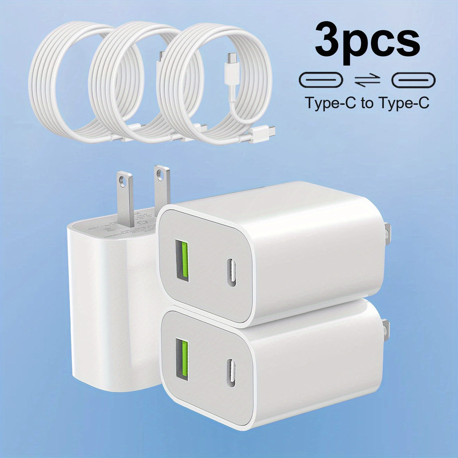 USB C Dual Port Wall Charger Block, For l Phone 16/ 15 Charger USB C Wall Charger Adapter +USB A Quick Charging Brick Plug