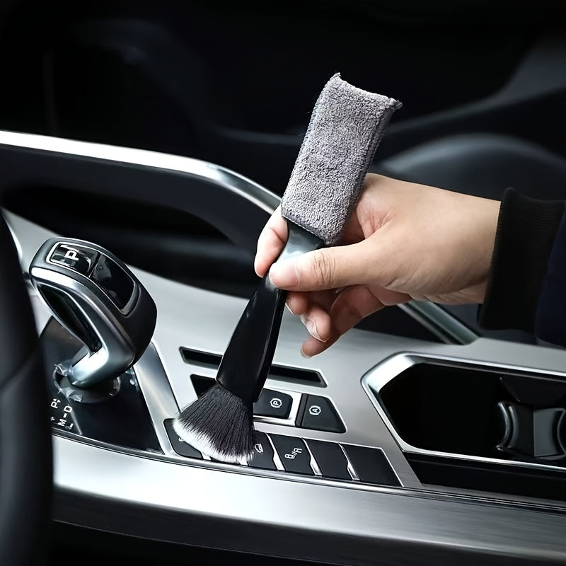 Car Interior Detailing Brush – Soft Bristle Cleaning Tool for Dashboard, Vents & Crevices – No Battery Required, Plastic Dust Brush for Auto Detailing, Vehicle Interior Cleaner | Stylish Handle Brush | Plastic Bristle Brush, Car Accessory
