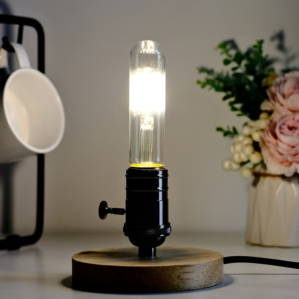 2PCS, decorative Edison LED filament bulb, T28 tubular LED bulb 120V 4W E26 base 4000K neutral white light clear glass bulb non-dimmable, test tube bulb
