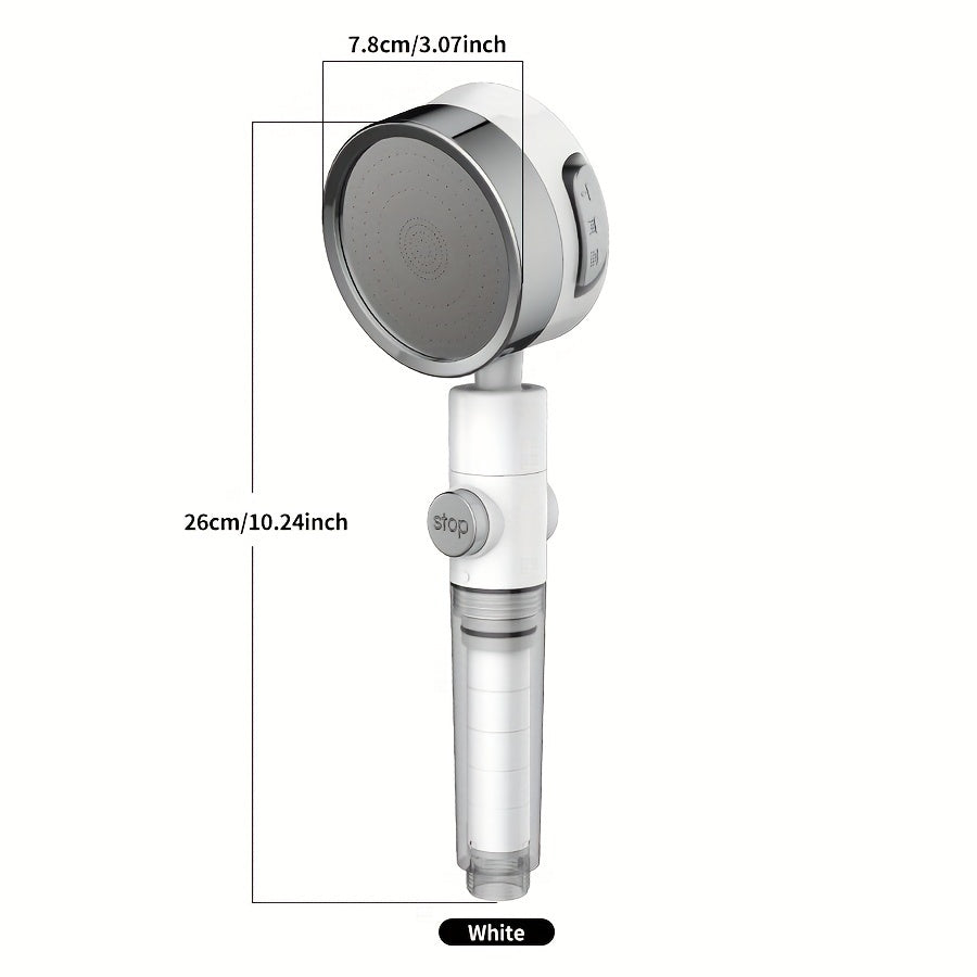 1pc High Pressure Filtered Shower Head - 3-Speed Adjustable Super Powerful Booster for Home Shower, Adjustable Angle Shower Head, Bathroom Accessory